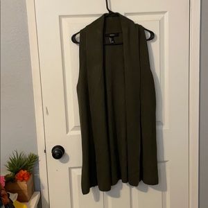 Dark green no sleeve cardigan